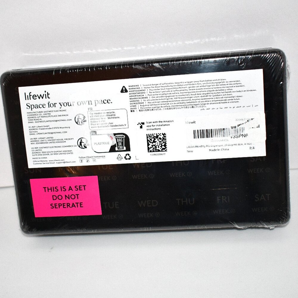 Lifewit Monthly Pill Organizer 28 Day Pill Box 4 Weeks One Month Pill Cases, NWT